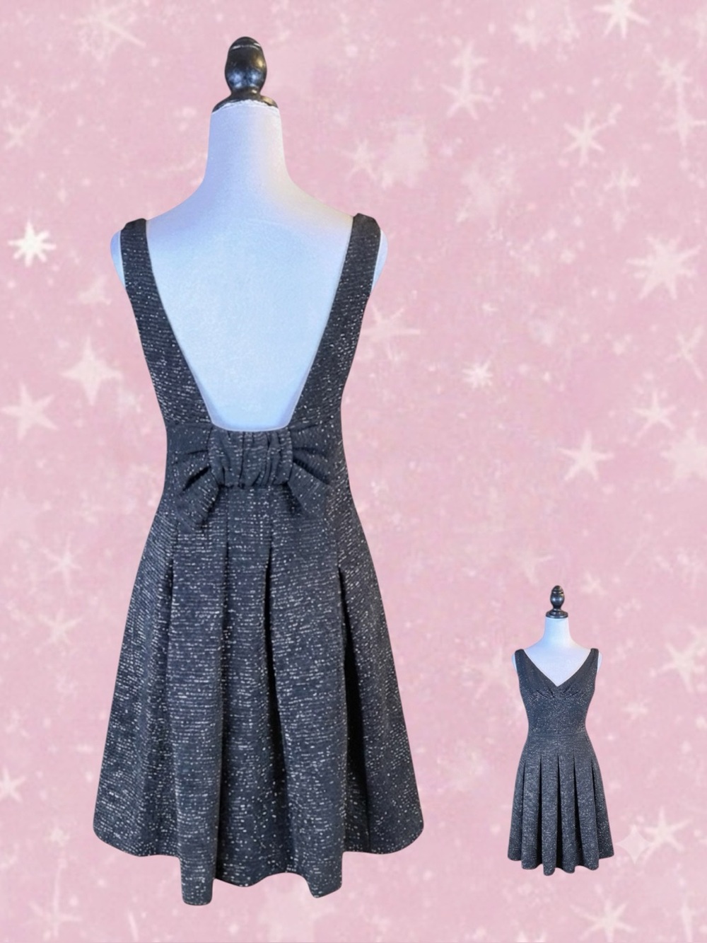 Betsey Johnson Retro Classic Goth Whimsigoth Punk Formal Bow Cocktail Dress 10